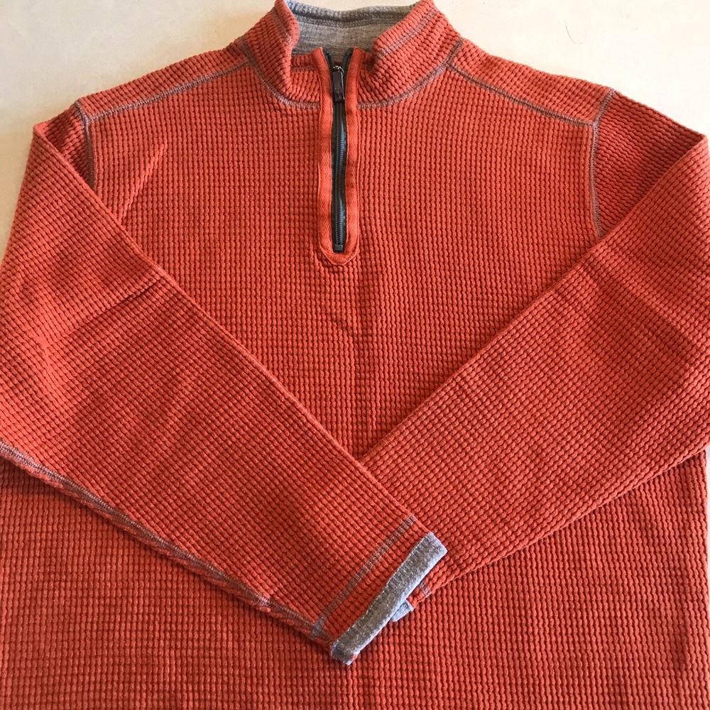 3/4 zip waffle pullover. Large